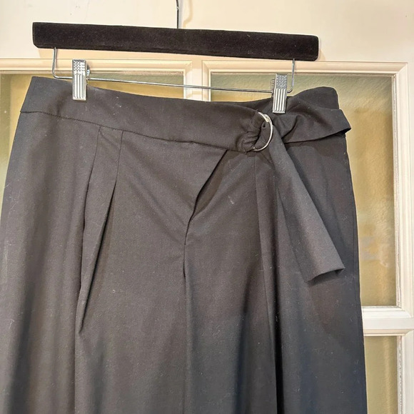 ANTHROPOLOGIE POLECI Slacks Dress Pants Tapered Leg w Fold Over D Ring Detail -6 - Picture 4 of 6